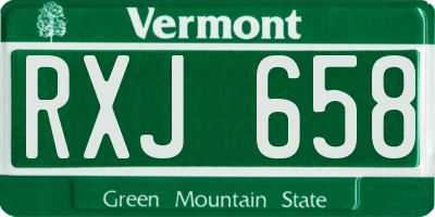 VT license plate RXJ658