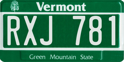VT license plate RXJ781