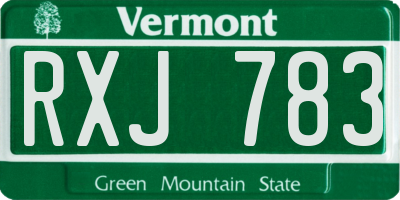 VT license plate RXJ783