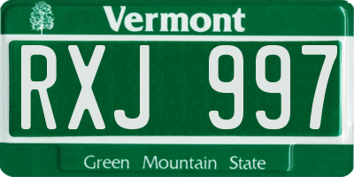 VT license plate RXJ997