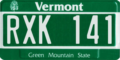 VT license plate RXK141