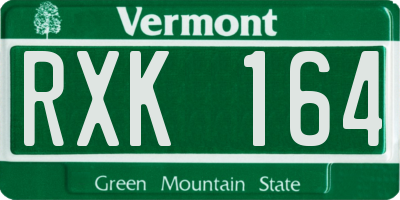 VT license plate RXK164