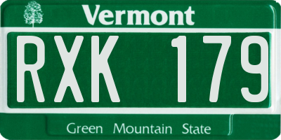 VT license plate RXK179