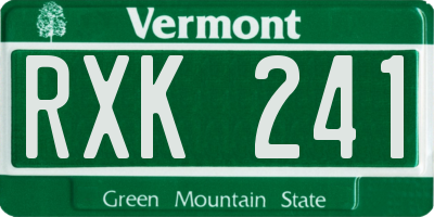 VT license plate RXK241