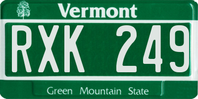 VT license plate RXK249