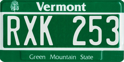 VT license plate RXK253