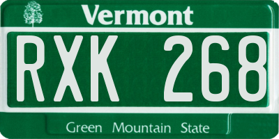 VT license plate RXK268