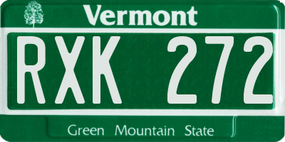 VT license plate RXK272