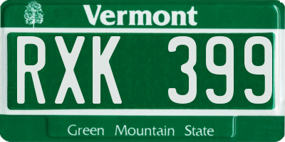 VT license plate RXK399