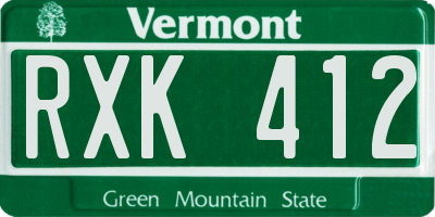 VT license plate RXK412