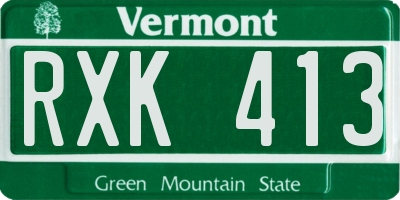 VT license plate RXK413