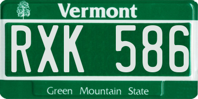 VT license plate RXK586