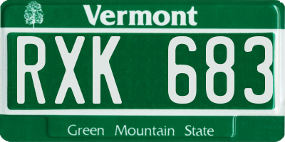 VT license plate RXK683