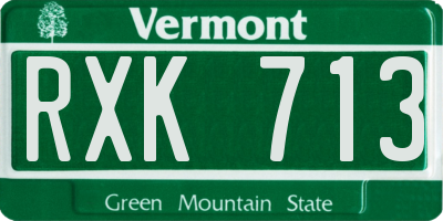 VT license plate RXK713