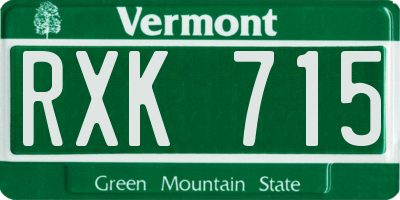 VT license plate RXK715