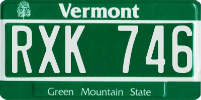 VT license plate RXK746