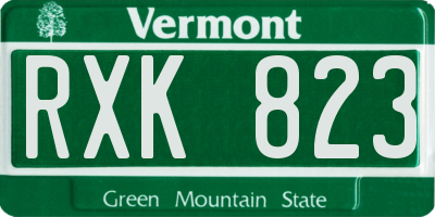 VT license plate RXK823