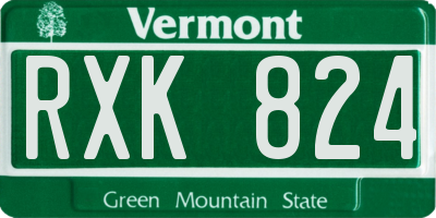 VT license plate RXK824