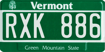 VT license plate RXK886