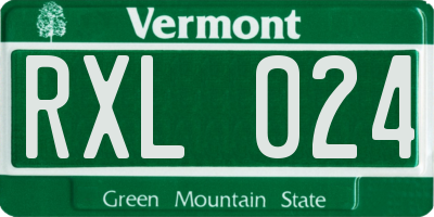 VT license plate RXL024