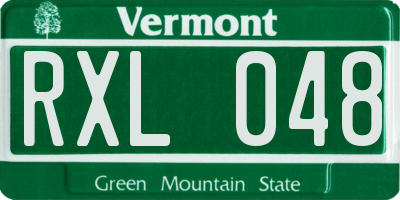 VT license plate RXL048