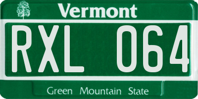 VT license plate RXL064