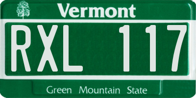VT license plate RXL117