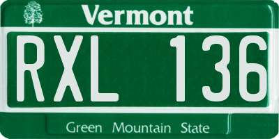 VT license plate RXL136