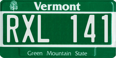 VT license plate RXL141