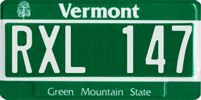 VT license plate RXL147
