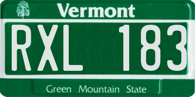 VT license plate RXL183