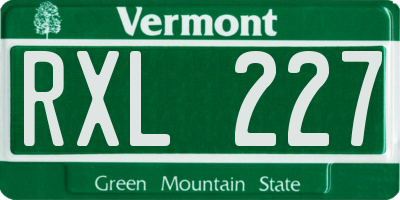 VT license plate RXL227