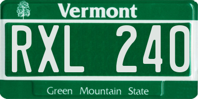 VT license plate RXL240