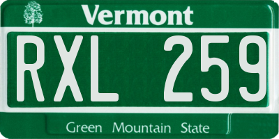 VT license plate RXL259