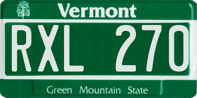 VT license plate RXL270