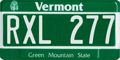 VT license plate RXL277