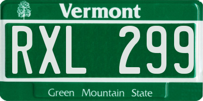 VT license plate RXL299
