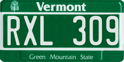 VT license plate RXL309