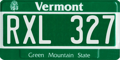 VT license plate RXL327