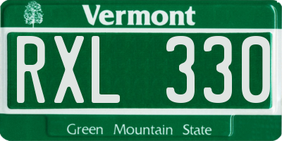 VT license plate RXL330