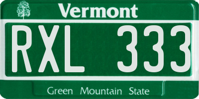 VT license plate RXL333
