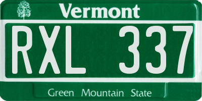 VT license plate RXL337