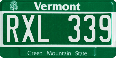 VT license plate RXL339