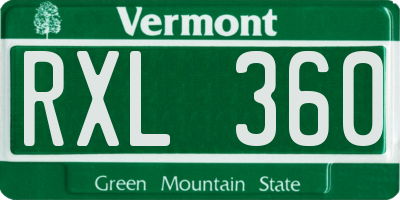 VT license plate RXL360