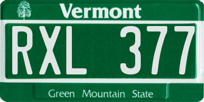 VT license plate RXL377