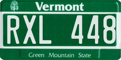 VT license plate RXL448