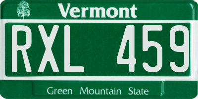 VT license plate RXL459