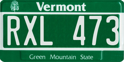 VT license plate RXL473