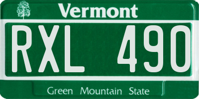 VT license plate RXL490