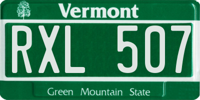 VT license plate RXL507